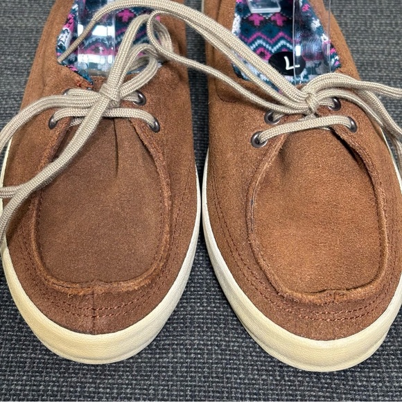 Vans Rata Lo Lace Up Loafer Flats Shoes-Brown-Suede-Women Size 7 - Picture 3 of 10
